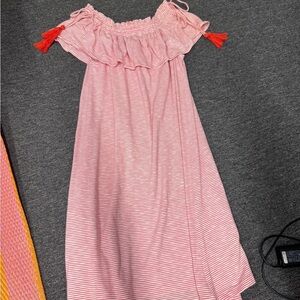 LOFT Pink Ruffled Off-Shoulder Sundress​
